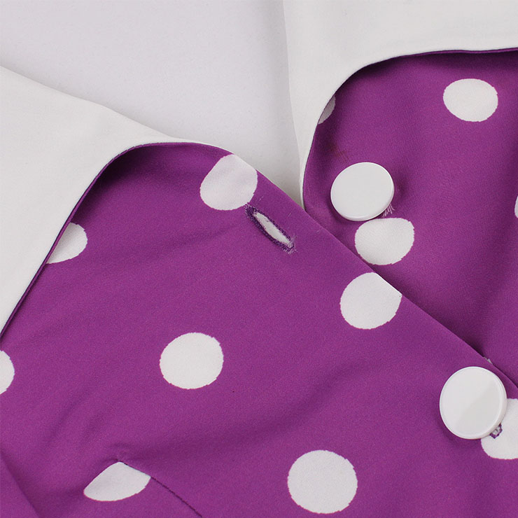 Vintage Purple Hanging Neck V Neck Backless High Waist Summer Cocktail Party A-line Dress N22742