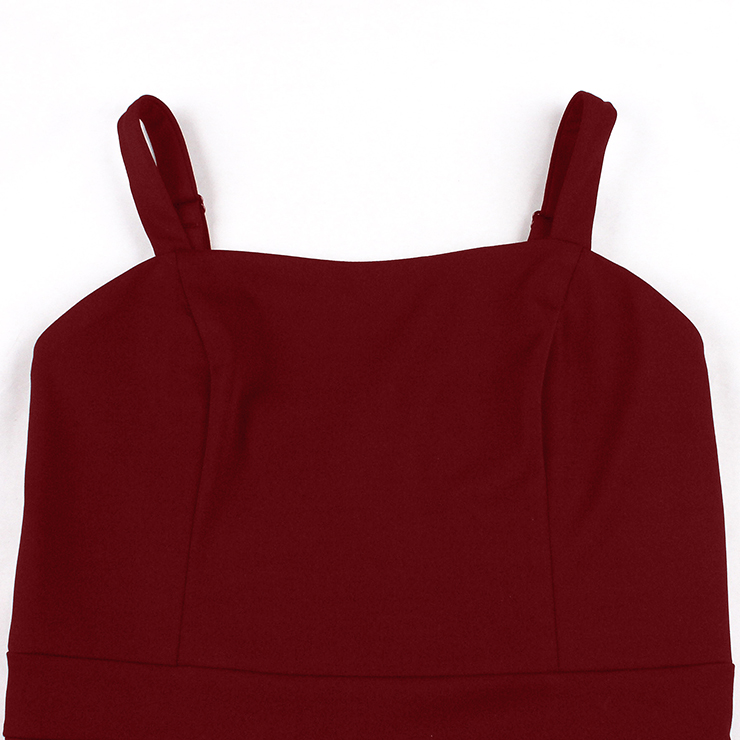 Vintage 2 - Piece Polka Dot & Wine Red Dress Set (Peter Pan Collar Cape + Sleeveless A - line Dress) N23932