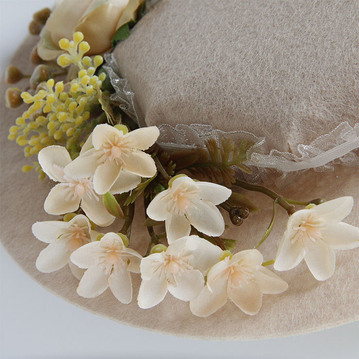 Vintage Flowers and Fruits Fascinator Bridal Bowler-hat Princess Cosplay Party Accessory J21680