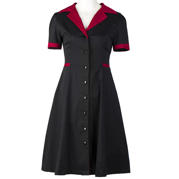 Vintage Short Sleeve Casual Dress N12179