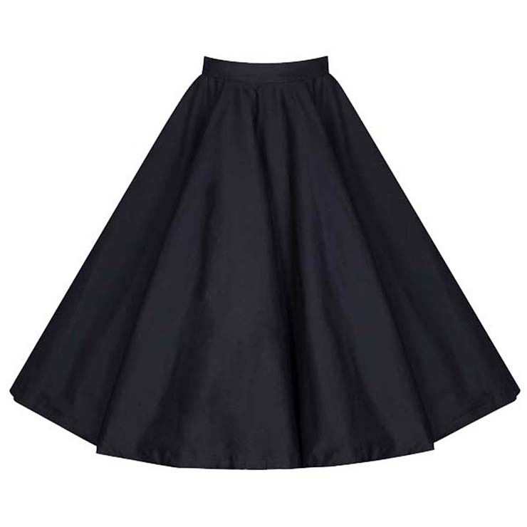 Charming Plain High Waisted Flared Swing Skirt HG11821