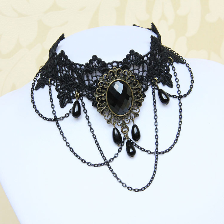 Vintage Gothic Victorian Lace Jewelry Chocker Necklace J12035