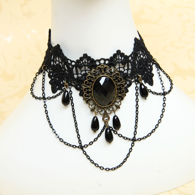 Vintage Gothic Victorian Lace Jewelry Chocker Necklace J12035