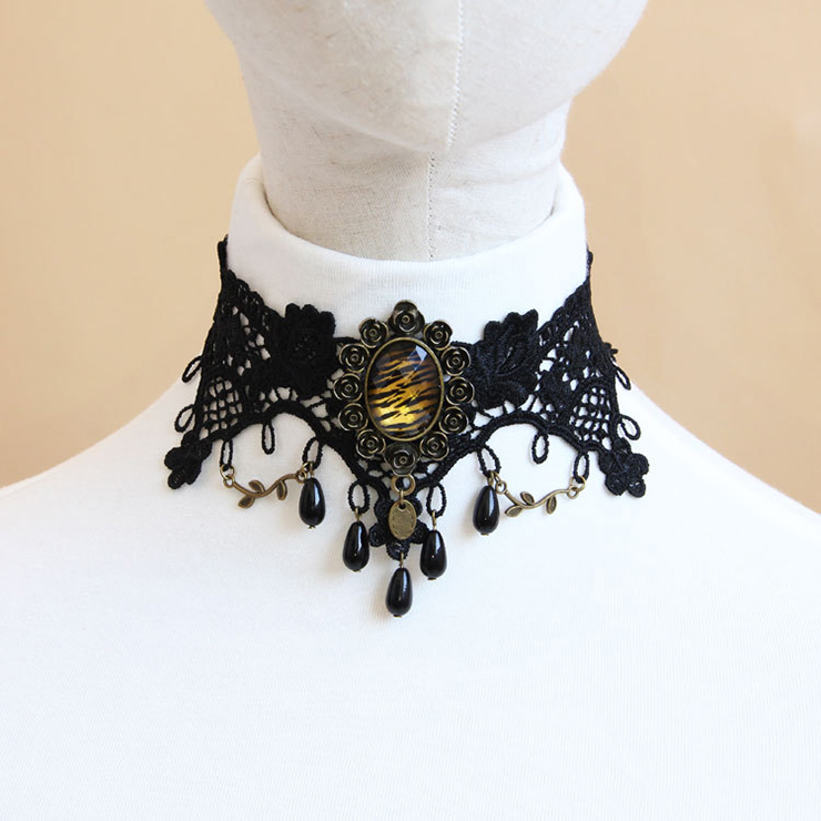 Vintage Gothic Victorian Lace Jewelry Chocker Necklace J12036