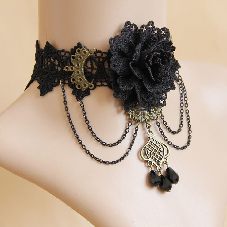 Vintage Gothic Victorian Lace Jewelry Chocker Necklace J12055