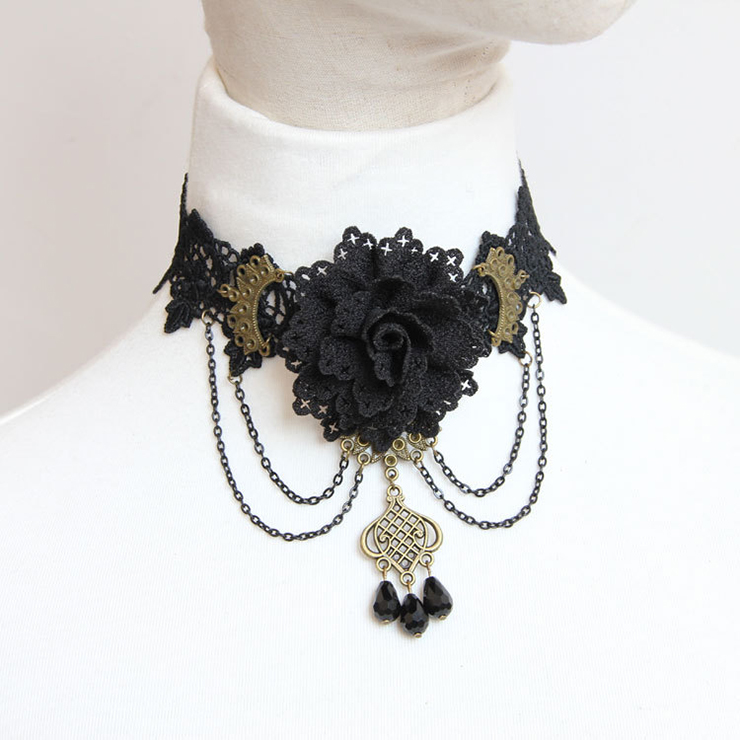 Vintage Gothic Victorian Lace Jewelry Chocker Necklace J12055
