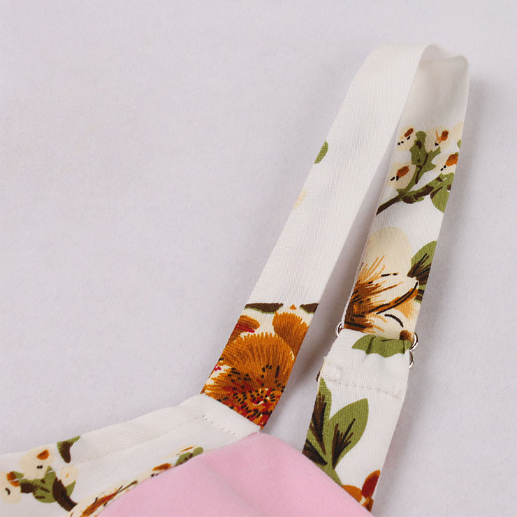 1950s Vintage Sweetheart and Bowknot Bodice Floral Print Straps Cocktail Swing Dress N22051