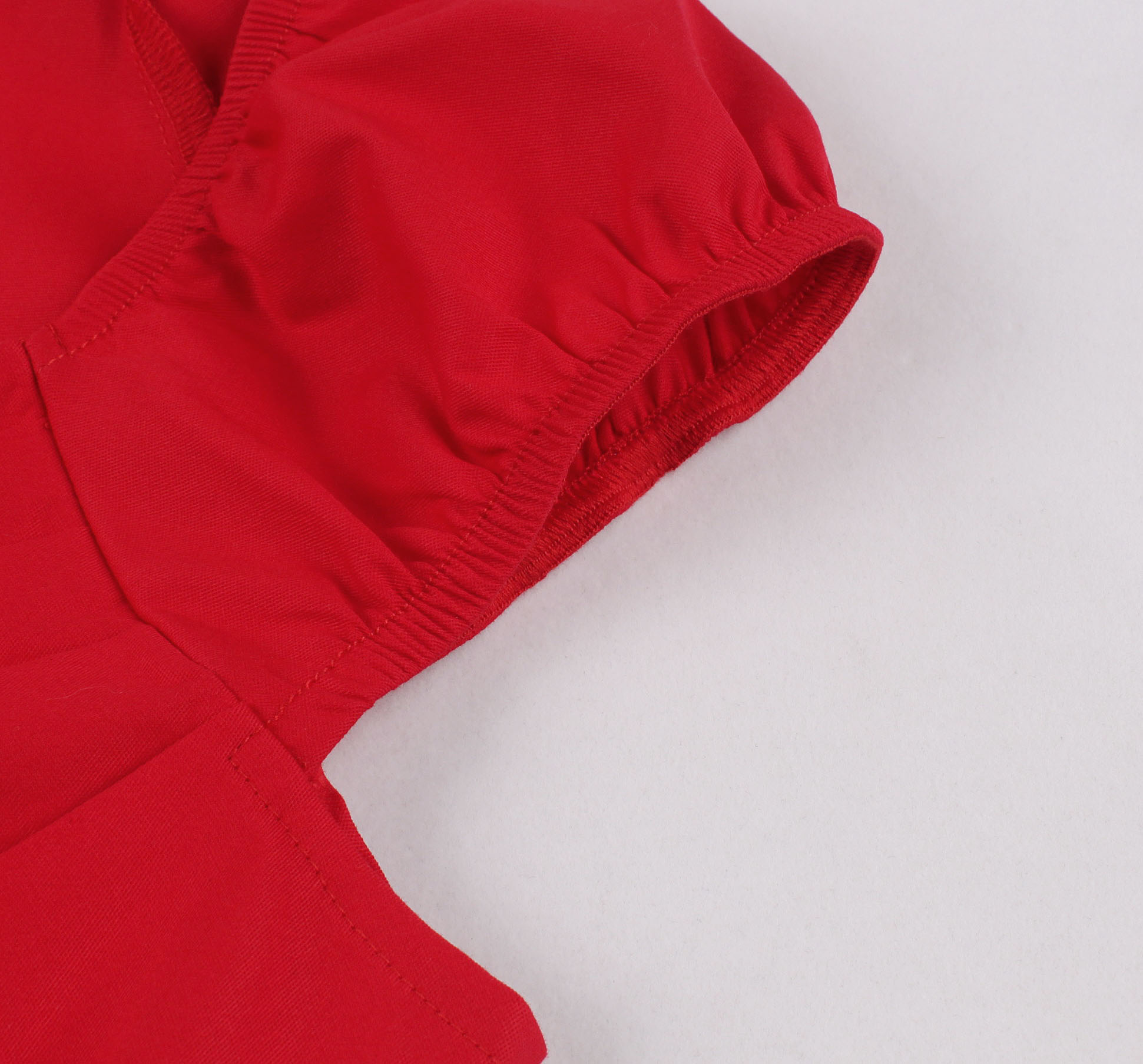 Vintage Red Sweetheart Neckline Cap Sleeves High Waist Cocktail Party Swing Dress N21341