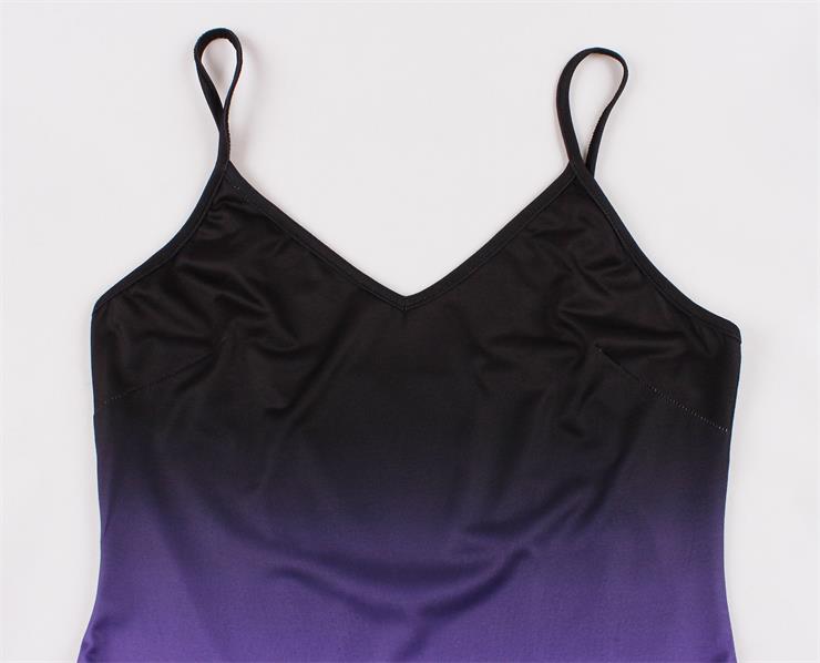 Retro Slim Fit Dark Style Gradually Changing Color Camisole Dress  N23718