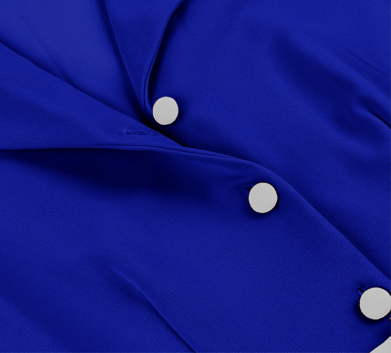 Vintage Royal Blue A-Line Dress with White Belt and Front Buttons - Classic Sleeveless Shift Dress N23821