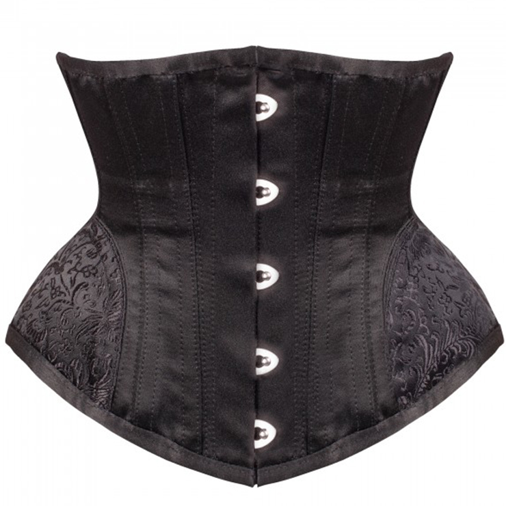 Vintage Jacquard Steel Boned  Underbust Waist Cincher Plus Size Corset N12421