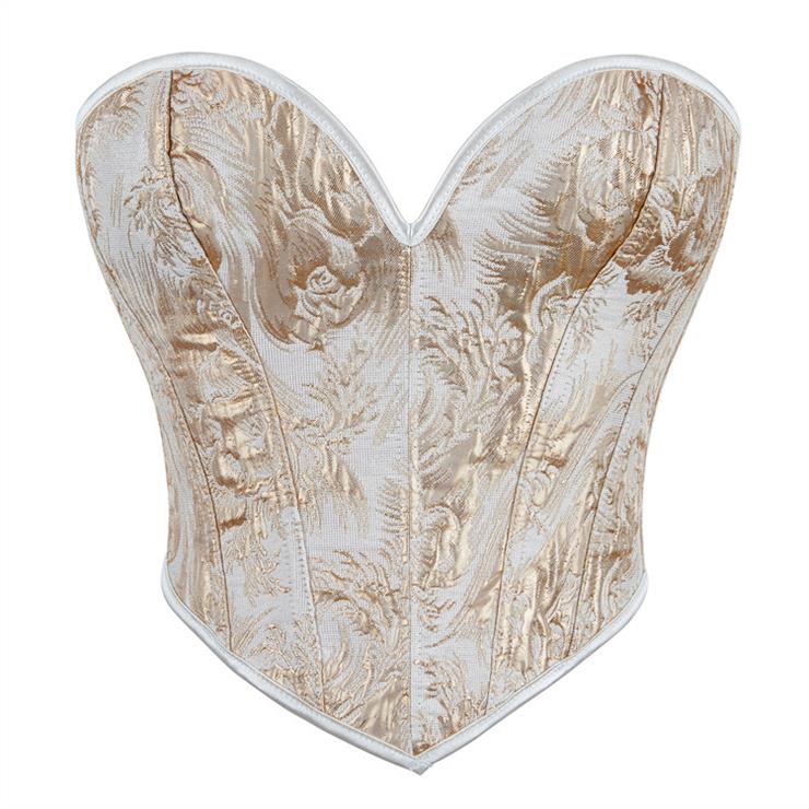 Gold Printed Strapless Women's Strapless Bustier Sexy Body-Shaping Top N23638