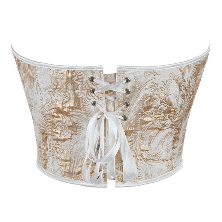 Gold Printed Strapless Women's Strapless Bustier Sexy Body-Shaping Top N23638