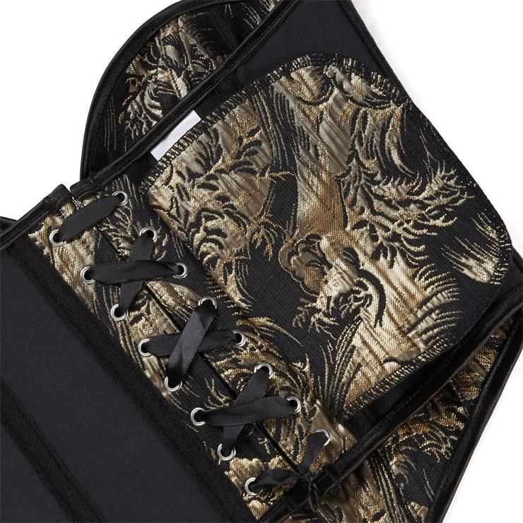 Gold Printed Strapless Women's Strapless Bustier Sexy Body-Shaping Top N23639