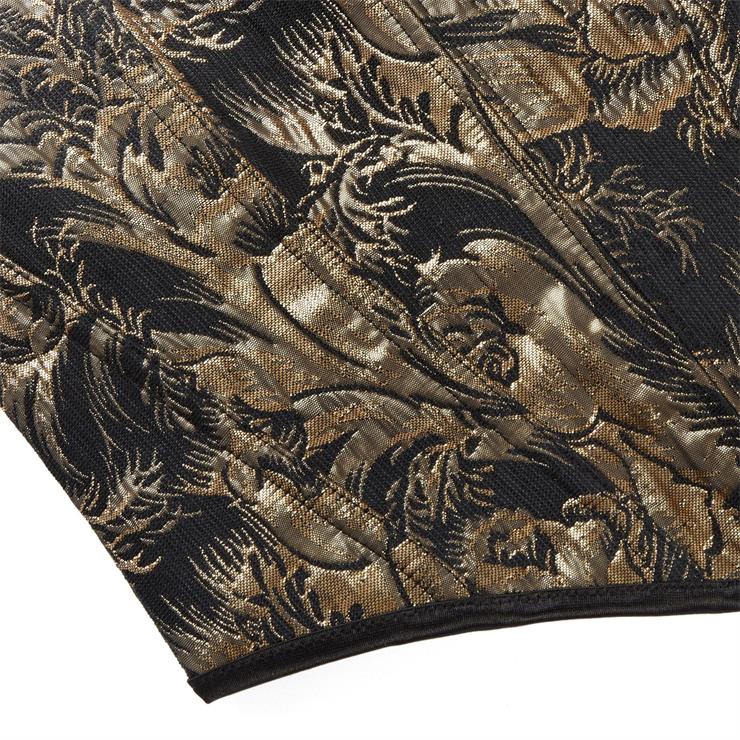 Gold Printed Strapless Women's Strapless Bustier Sexy Body-Shaping Top N23639