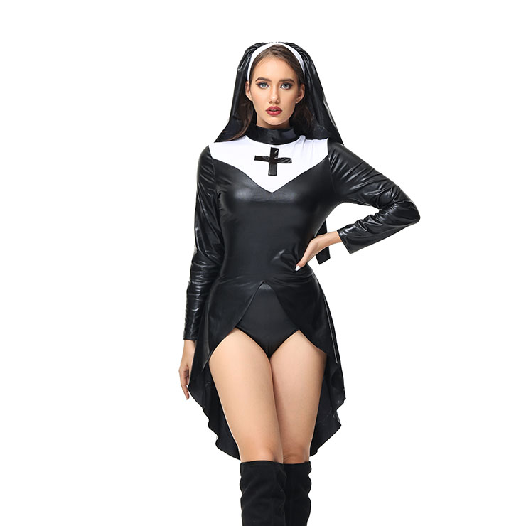 Sexy Nun Cosplay Dress Adult Halloween Party Theatrical Masquerade Costume N23240