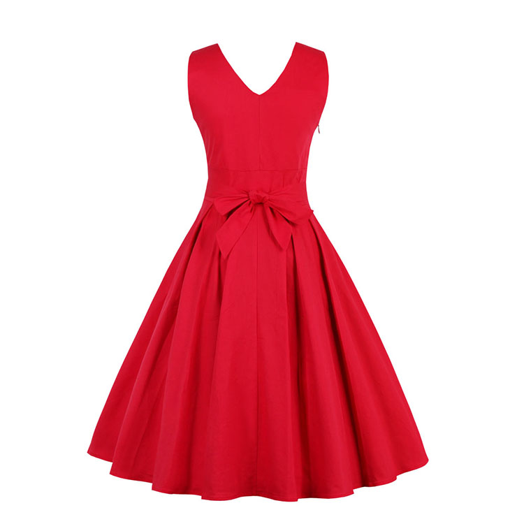Women's 1950's Vintage Deep V Casual Party Cocktail Dress N11882