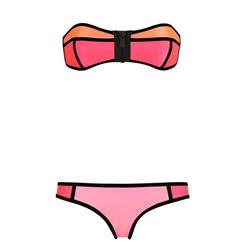 Women's Sexy Pink Zipper Bikini Set BK10299