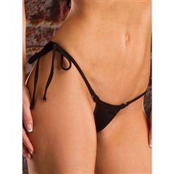 Fashion Black Ties at Hips String Bikini Swimsuit BK10528