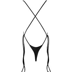 Super Hot Black High Waist Criss-cross Straps Bikini Set BK15945