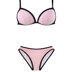 Sexy Push Up Swimsuit, Pink Bikini, Triangle Halter Bikini Sets, #BK8835