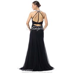 2018 Sexy Black Jewel Pleats Sleeveless Crystal Sweep Evening Dresses F30014