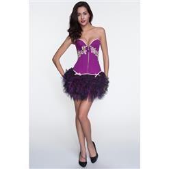 Enchanting Black Purple Mesh Ruffles Petticoat HG10406