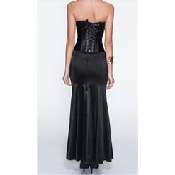 Sexy Charming Black Split-Side Pleated Maxi Dress HG10463