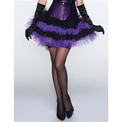 Sexy Black and Purple Skirt Petticoat, Cheap Ladies Petticoat, Party Dress Petticoat, Dancing Petticoat, Plus Size Petticoat, #HG10486