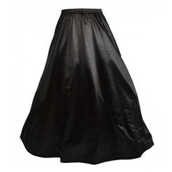 Vintage Black Satin Floor-length Maxi Skirt HG10568