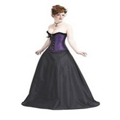 Vintage Black Satin Floor-length Petticoat HG10568