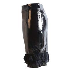 Fashion Black PVC Lace Knee-length Skirt HG10966