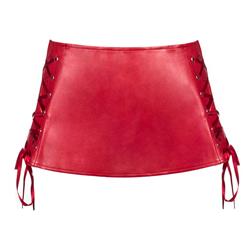 Sexy Red Faux Leather Lace-up Mini Skirt HG11187