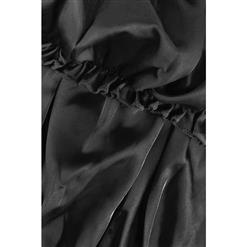 Charming Fashion Black Satin Ruffle Lace trim Skirt Petticoat HG11350