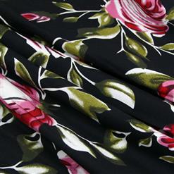 Eleagant Vintage High Waist Floral Print Casual Skater Skirt HG11813