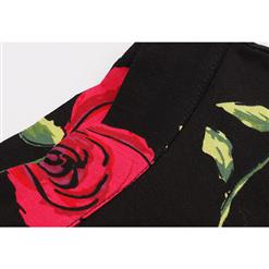 1950's Vintage High Waist Floral Print Casual Skater Skirt HG11814