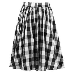 Classic Plaid High Waisted Flared Pleated Skater Skirt HG12183