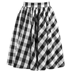 1950's Vintage Skater Skirt, Skater Skirt, Plaid Skirt, Casual Skirt, A Line Swing Skirt, #HG12183