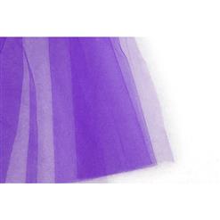 Light Purple Long Mesh Bustle Skirt HG12388