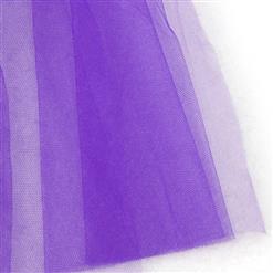 Light Purple Long Mesh Bustle Skirt HG12388