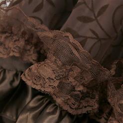 Brown Lace and Satin High-low Skirt HG14930