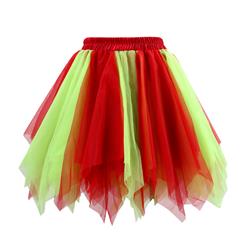 Women's Tutu Tulle Mini A-Line Layered Petticoat Zigzag Skirt HG15004