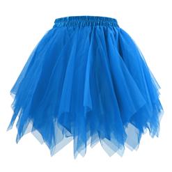 Women's Tutu Tulle Mini A-Line Layered Elastic Petticoat Pure Color Skirt HG15005