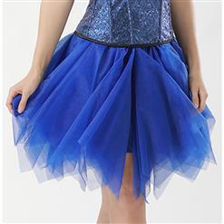 Women's Tutu Tulle Mini A-Line Layered Elastic Petticoat Pure Color Skirt HG15006