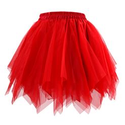 Women's Tutu Tulle Mini A-Line Layered Elastic Petticoat Pure Color Skirt HG15008