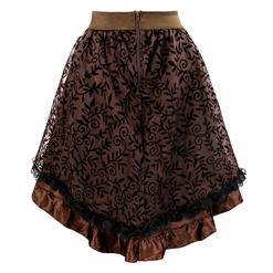 Fashion Womens Vintage Gothic Lace Asymmetrical High Low Skirt HG15037