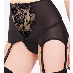 Sexy Black Mesh Lingerie Garter Belt HG16725