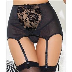 Sexy Black Mesh Lingerie Garter Belt HG16725