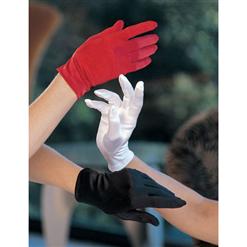 Red Satin wrist length gloves HG1916
