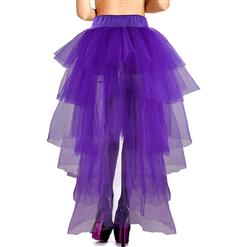 Dark Purple Long Mesh Bustle Skirt HG1926